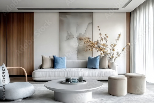 minimalist living room interior design of modern  with stylish furniture