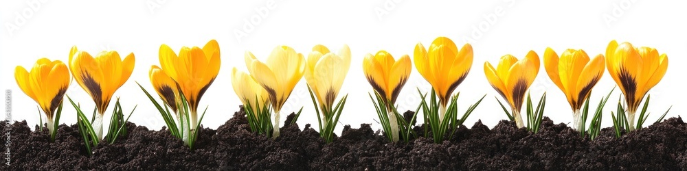 Spring Crocus Blossoms in Soil (5) Spring Crocus Blossoms in Soil (5)