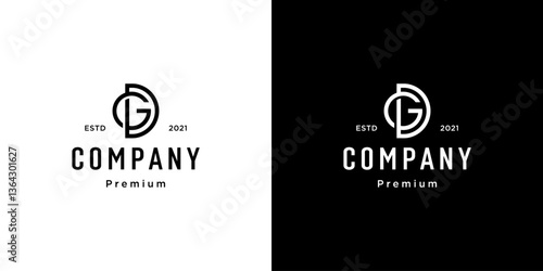 Set of creative monogram letter GD logo template. the logo can be used for business and building company.