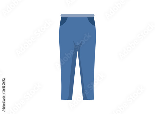 Illustration of an Clothes Blue Jeans Flat Icon