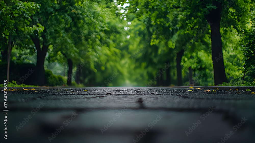 Rainy Day Alley With Lush Green Trees Rainy Day Alley With Lush Green Trees