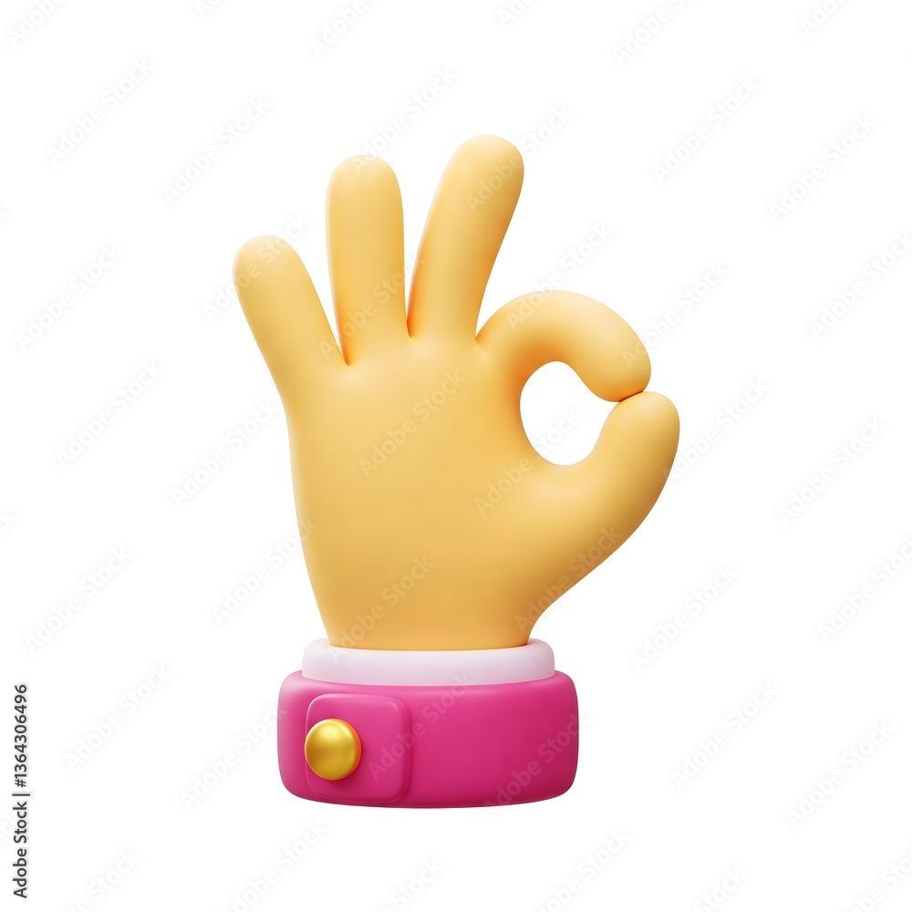 Obraz premium 3D render of a cartoon hand forming an 
