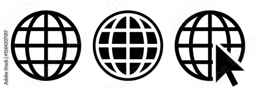 Globe vector icons ideal for tech or digital business themes. Globe icon use for web and wesite. Web icon, globe, vector, icons, symbol.