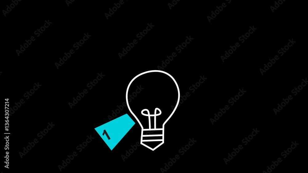 Infographic 5 steps to start with circle light bulb template outline style with transparent background. for video presentation, business and education. 4k animated motion graphic Infographic 5 steps to start with circle light bulb template outline style with transparent background. for video presentation, business and education. 4k animated motion graphic