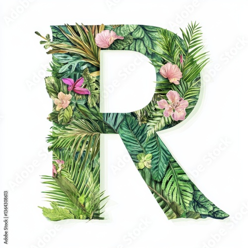 Wallpaper Mural Botanical-themed letter R Torontodigital.ca