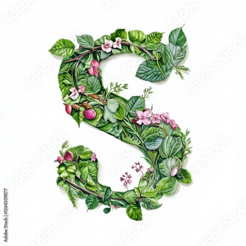 Wallpaper Mural Botanical-themed letter S Torontodigital.ca