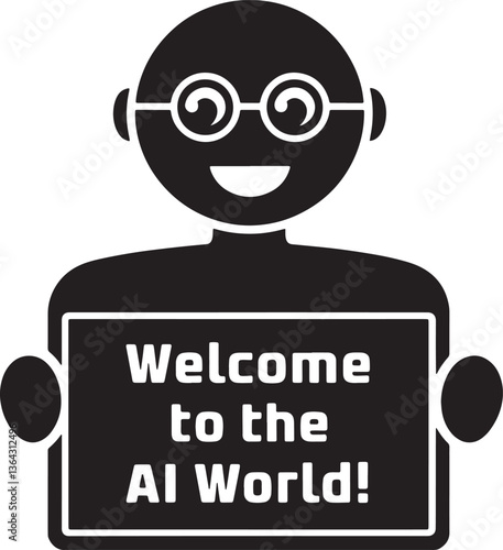 AI assistant silhouette vector design illustration