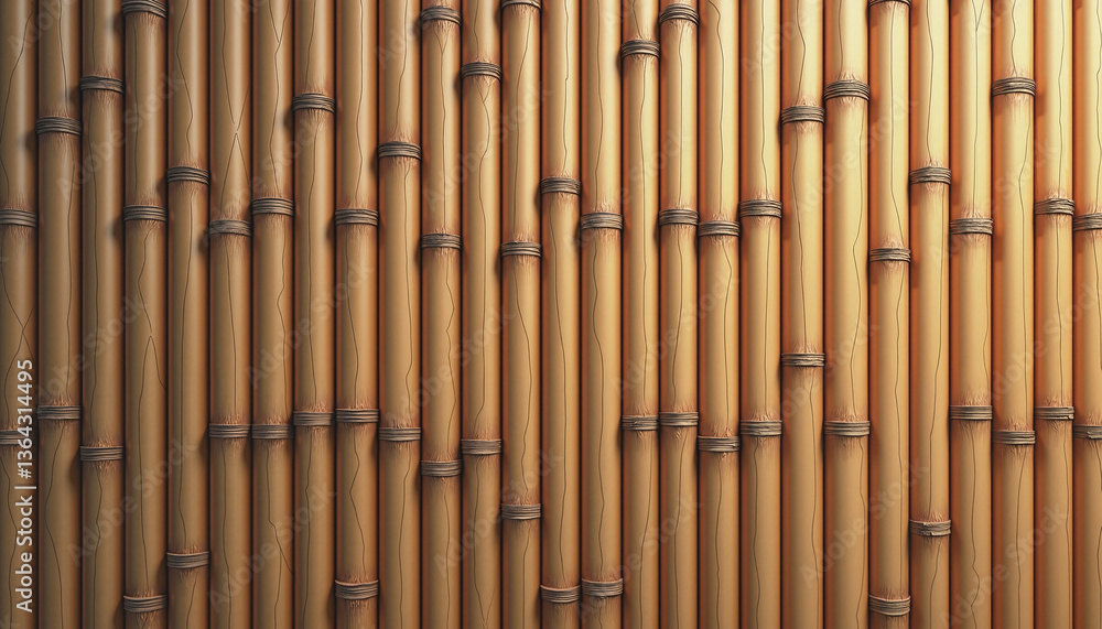 Fototapeta premium Bamboo background texture with natural patterns in warm tones 