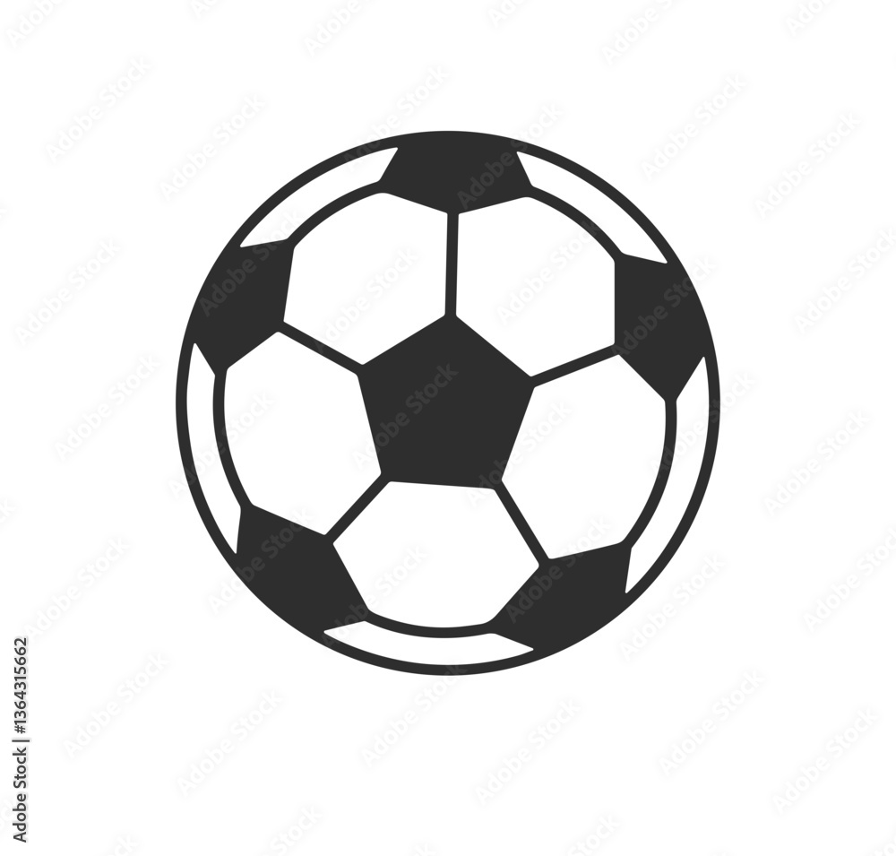 Black and white soccer ball illustration on a plain background Black and white soccer ball illustration on a plain background
