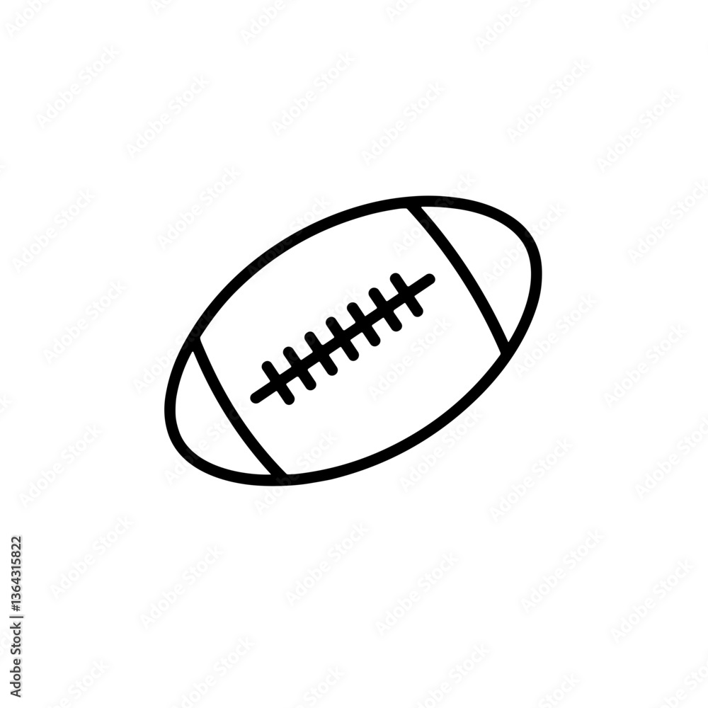 Line drawing of a football in minimalist style Line drawing of a football in minimalist style