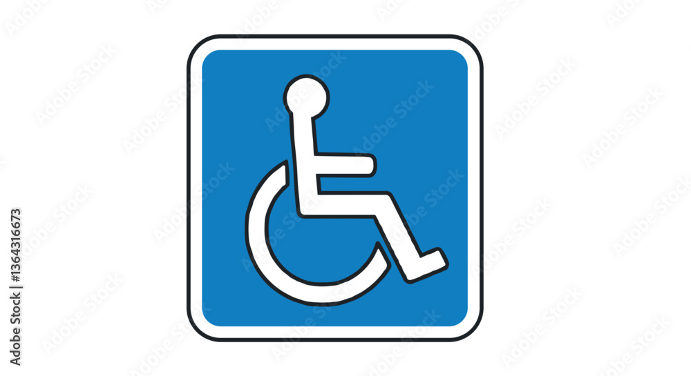 Accessibility symbol for disabled individuals in blue background Accessibility symbol for disabled individuals in blue background