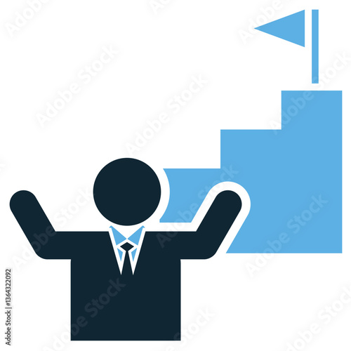 Business success icon vector representing corporate growth, leadership, and economic achievements. Ideal for entrepreneurship, management, and financial strategy.