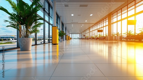 Bright and Spacious Corporate Office Interior with Modern Architecture and Large Allowing Abundant Natural Light to Flood the Workspace Promoting a Professional and Productive Environment