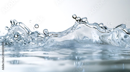 수면 위로 솟구치는 맑은 물의 역동적인 파동 AI 생성