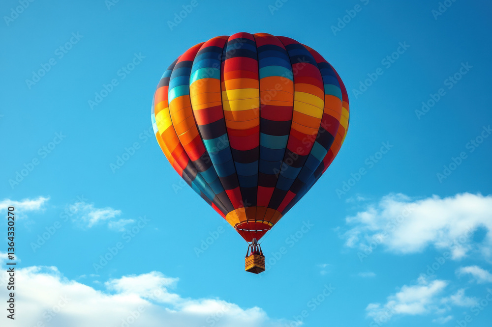 Naklejka premium Colorful hot air balloons floating high in the sky for an adventurous flight
