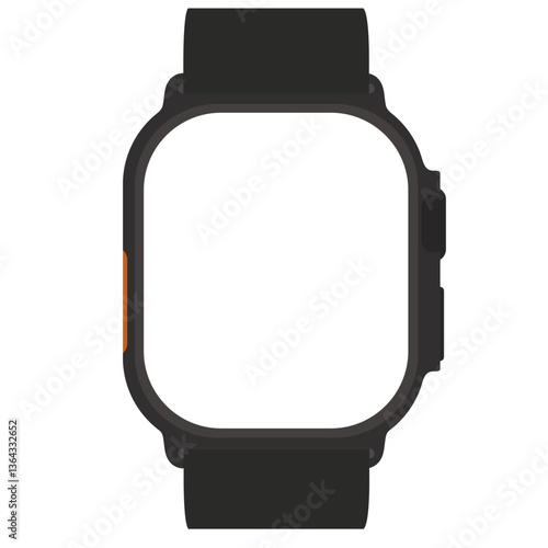 Smart black  titanium body and screen isolated on whited background. Vector illustration Ai