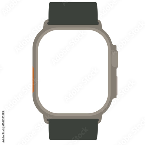 Smart natural  titanium body and screen isolated on whited background. Vector illustration Ai