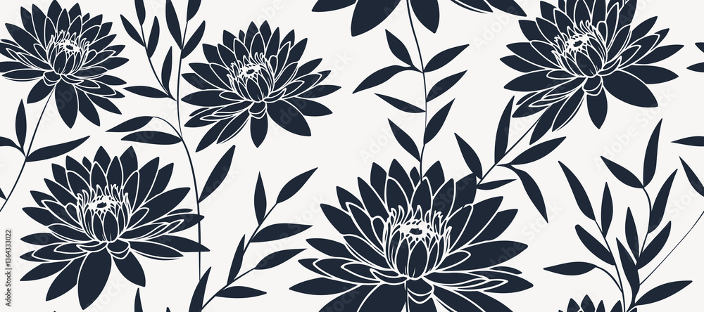 Floral Minimal Abstract Seamless Pattern. Contemporary Print Design with Abstract Flowers. Monochrome Fashionable Botanical Template for Modern Design, Fabric, Patterns, Textile. Floral Minimal Abstract Seamless Pattern. Contemporary Print Design with Abstract Flowers. Monochrome Fashionable Botanical Template for Modern Design, Fabric, Patterns, Textile.