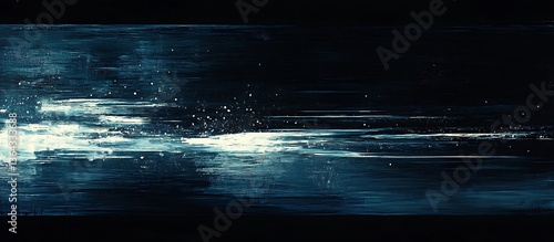 어두운 배경 위에 푸른 빛의 추상적 흐름, AI 생성