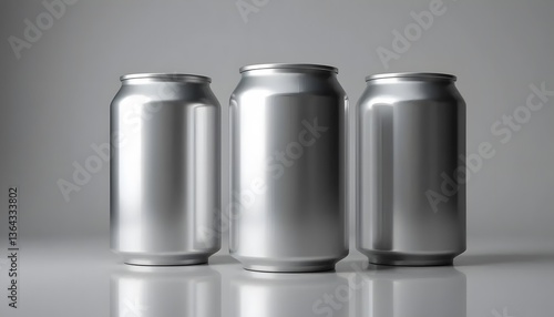 Three Cans Side by Side Mockup