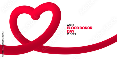 Heart and drop shape design from red lines for background, poster or cover. Layout for World Blood Donor Day, Medicine or Hospital. 