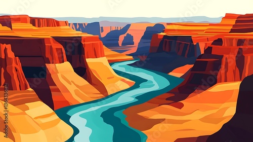 Canyon River Landscape with Arizona. (1)