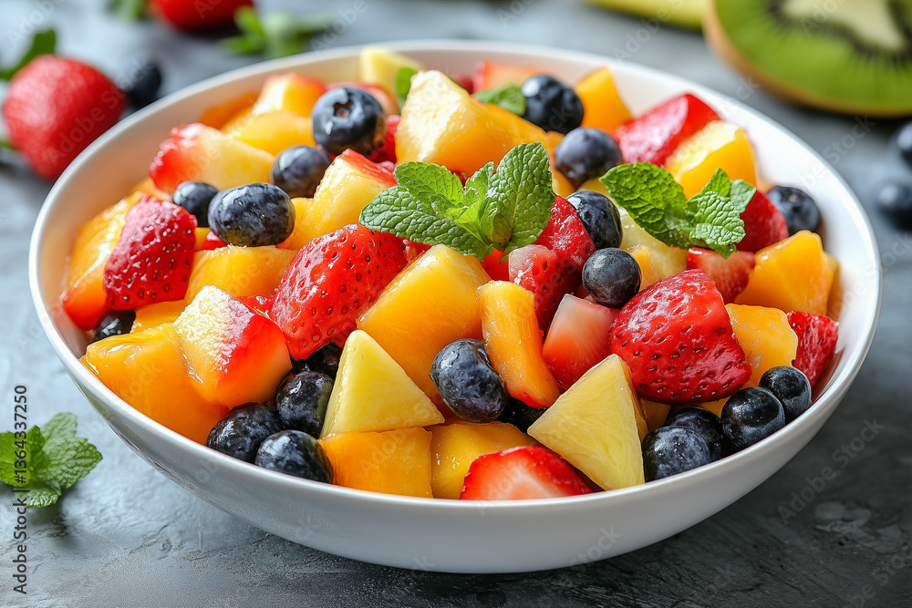 Fresh Fruit Salad with Strawberries, Blueberries, and Mango Fresh Fruit Salad with Strawberries, Blueberries, and Mango