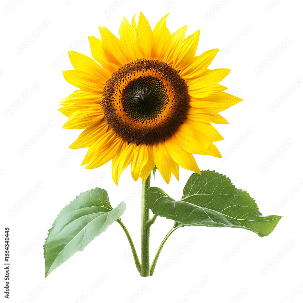 Obraz premium Vibrant Sunflower Isolated on Black Background,