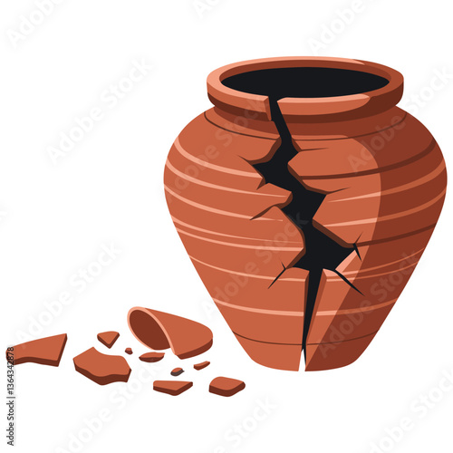 Broken earthen jar