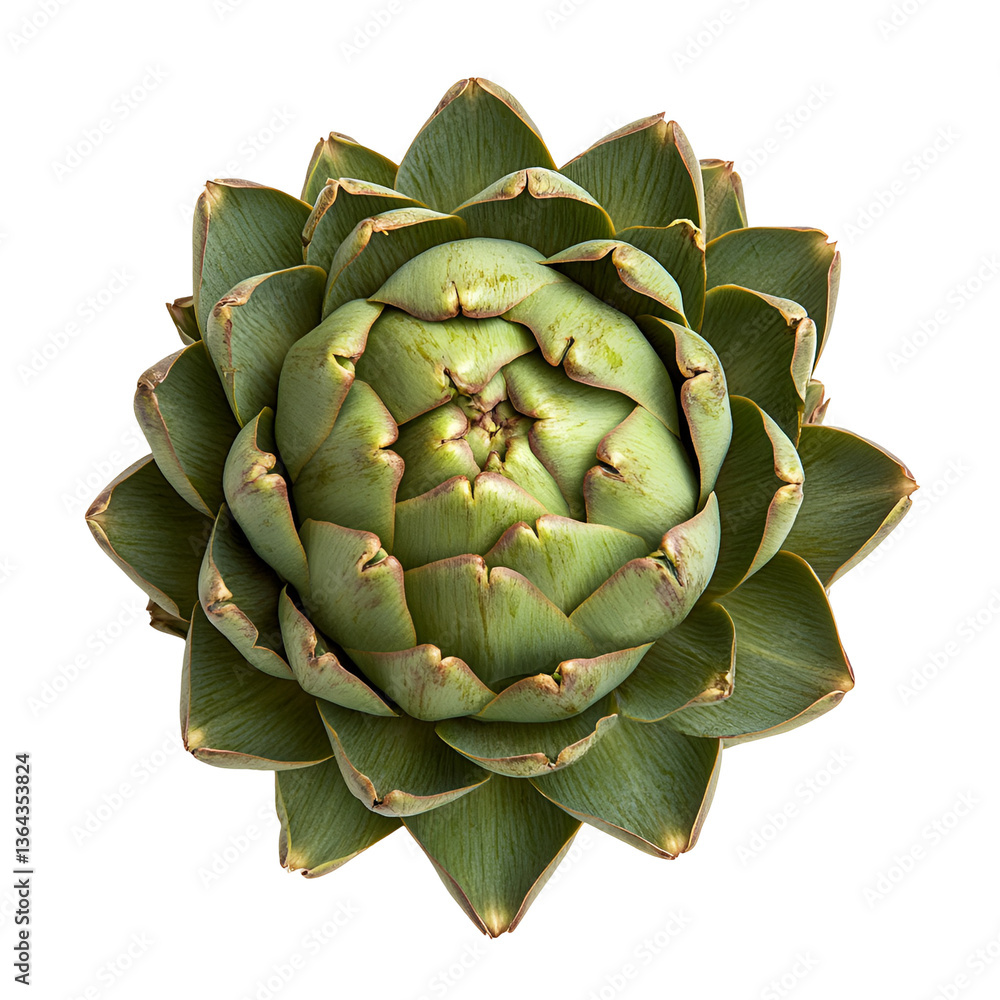 Artichoke flower top view green botanical beauty Artichoke flower top view green botanical beauty