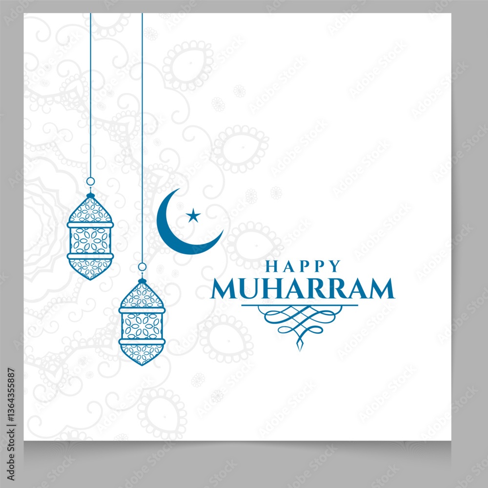 Naklejka premium Happy Muharram Vector Illustration Template