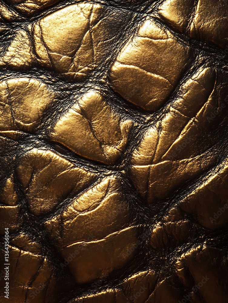 Close up view of gold textured material showing unique design Close up view of gold textured material showing unique design