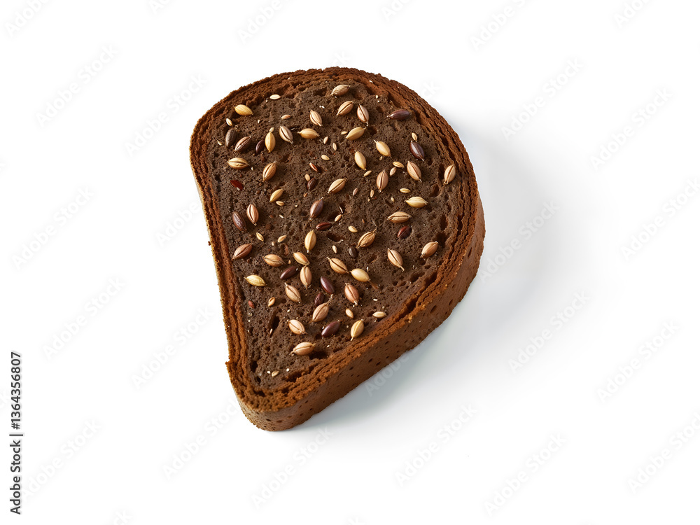 A toasted slice of whole grain bread with sesame seeds. Generative AI A toasted slice of whole grain bread with sesame seeds. Generative AI