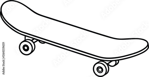 skateboard coloring book page,skateboard line art vector