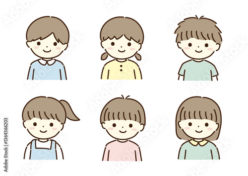 男の子女の子のイラストセット