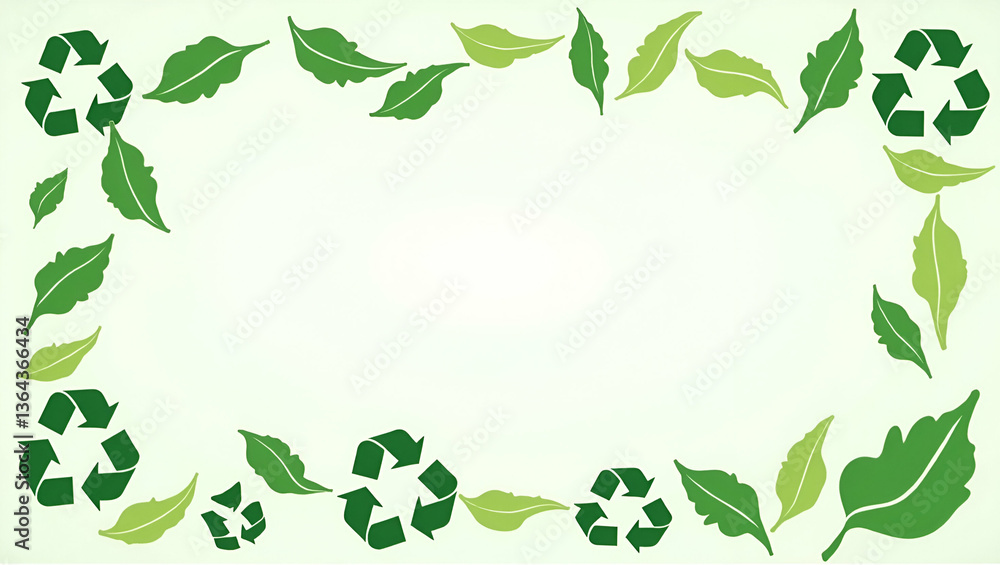 Recycle Symbols and Earth Globe Frame: Sustainable Space for Earth Day Greetings Recycle Symbols and Earth Globe Frame: Sustainable Space for Earth Day Greetings