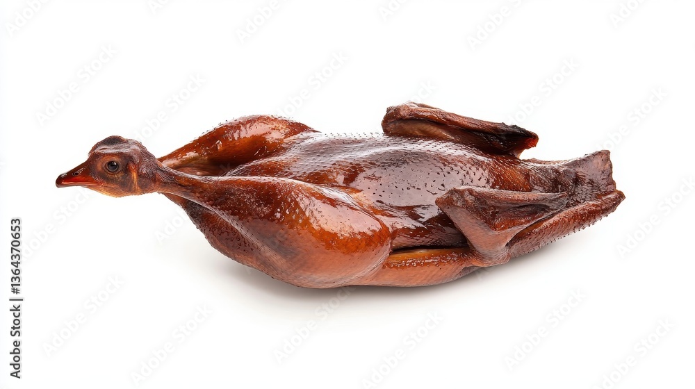 Fototapeta premium Whole Roasted Duck Presented On A White Background