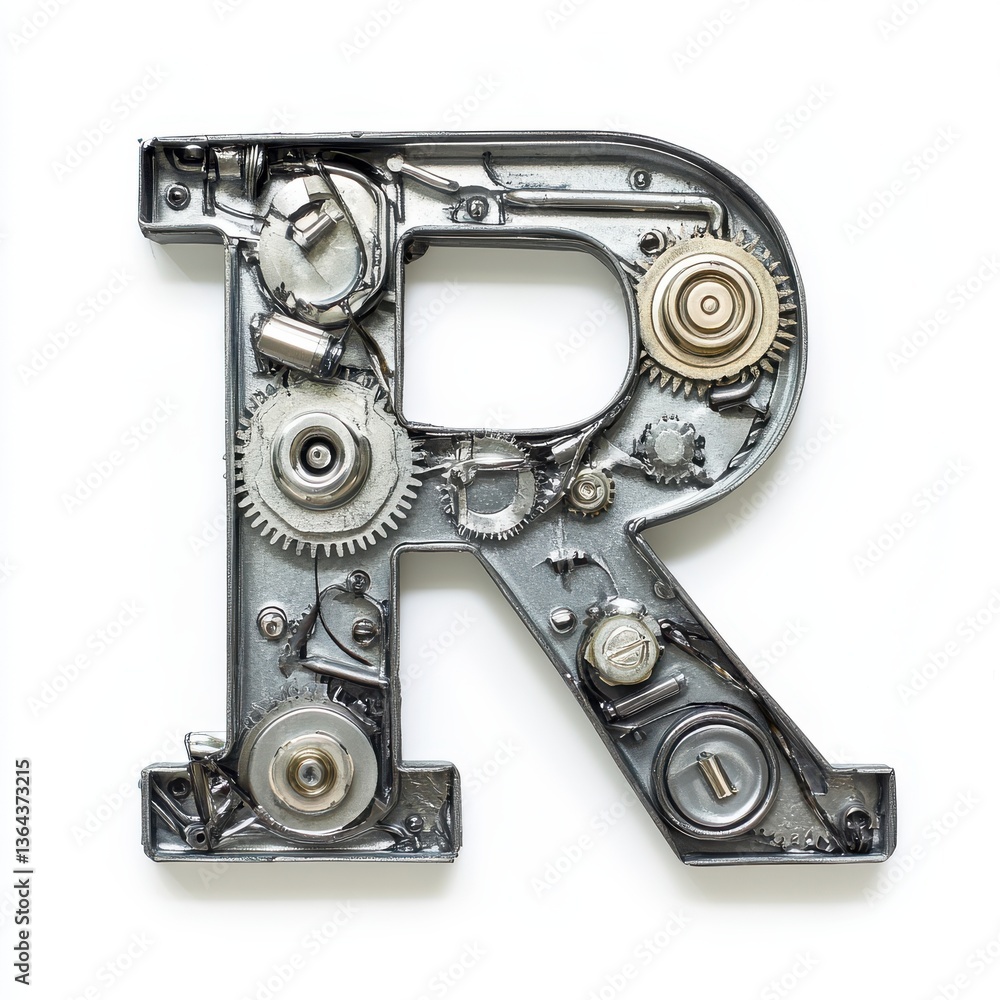 Engineering-themed letter R Engineering-themed letter R