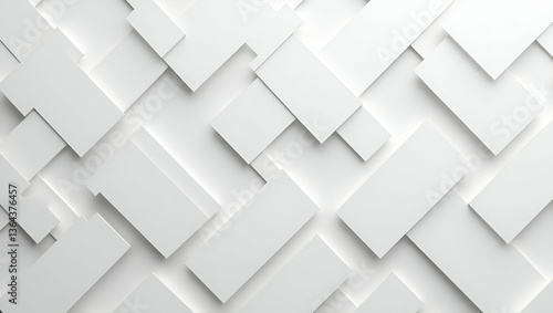 Flat Create minimal circuit geometry overlapping clean white planes forming continuous pattern for packaging or print concept as Hint at futuristic circuit logic through intricately mapped connections