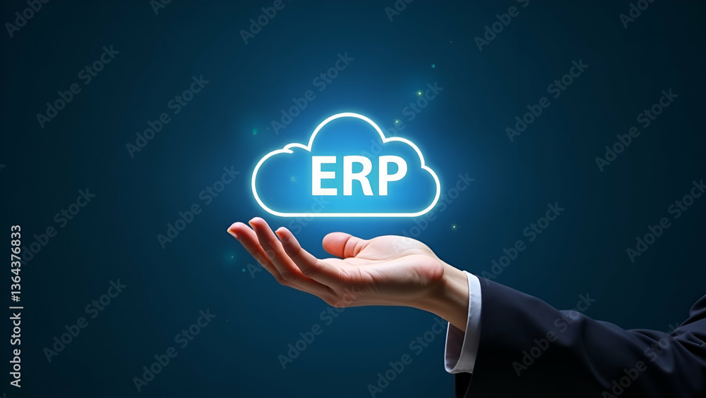 Flat Hand Holding Holographic ERP Integration Collaboration Icon: A Minimalist Vector Illustration of Cloud-Based ERP Solutions for Smart Business Collaboration Flat Hand Holding Holographic ERP Integration Collaboration Icon: A Minimalist Vector Illustration of Cloud-Based ERP Solutions for Smart Business Collaboration