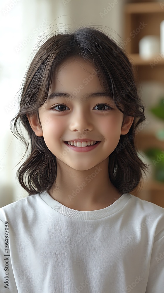 A young child smiling and looking directly at the viewer A young child smiling and looking directly at the viewer