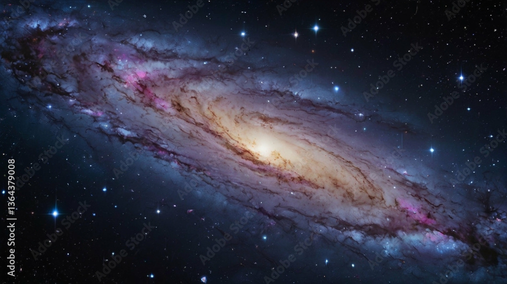 Fototapeta premium Stunning cosmic vista of a spiral galaxy in deep space exploration