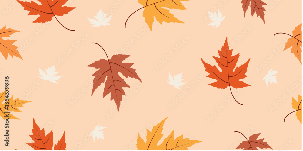 Seamless autumn pattern with leaves, autumn seamless pattern background. Seamless autumn pattern with leaves, autumn seamless pattern background.