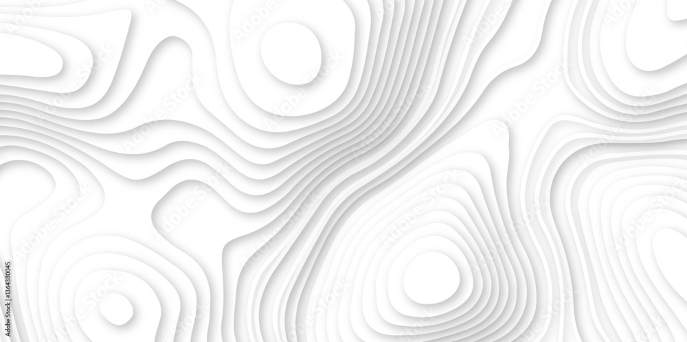 Abstract wavy line 3d paper cut white background. white and gray luxury grid topography map and satin smooth wallpaper matt paper light texture. White waves decorative papercut design. Abstract wavy line 3d paper cut white background. white and gray luxury grid topography map and satin smooth wallpaper matt paper light texture. White waves decorative papercut design.