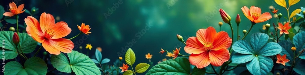 Close-up shot of vibrant botanical plants and flowers with intricate patterns in lush natural setting, patterns, environment Close-up shot of vibrant botanical plants and flowers with intricate patterns in lush natural setting, patterns, environment