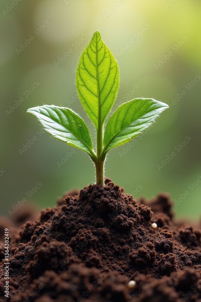 Fototapeta premium Growing plant symbolizing environmental sustainability