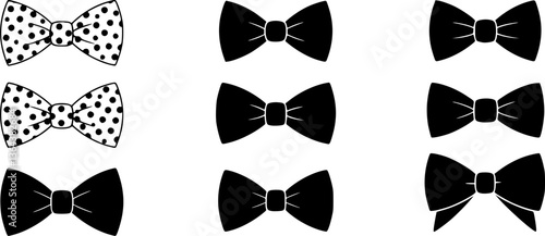 Vector black bow ties icons set
