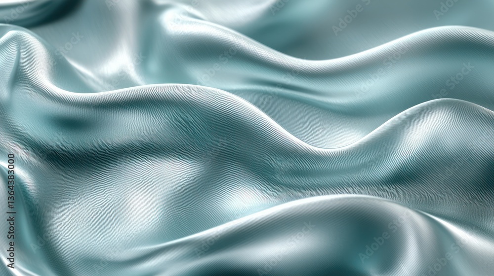 Obraz premium Silky, light blue fabric with delicate ripples and subtle sheen texture
