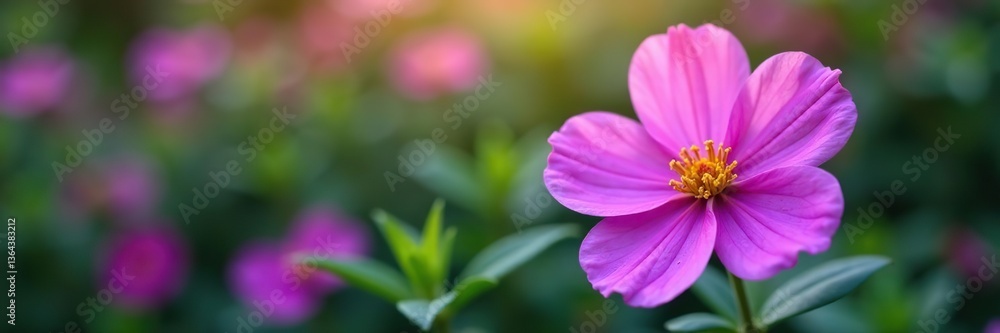 Close-up image of a vibrant purple blossom with delicate petals in a garden setting, lavender, floret Close-up image of a vibrant purple blossom with delicate petals in a garden setting, lavender, floret