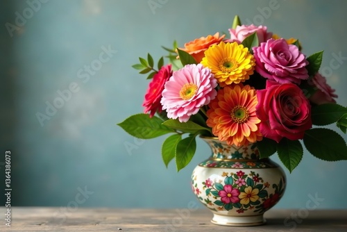 Wallpaper Mural Close-up of vibrant bouquet in ornate vase,  close-up,  floral Torontodigital.ca